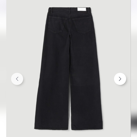 NWT RE/DONE black denim jeans wide Loose leg With Slit -Size 25 with a 30" Waist - Picture 5 of 16